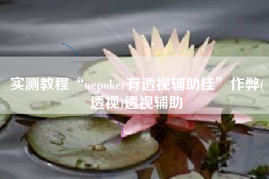 实测教程“wepoker有透视辅助挂”作弊(透视)透视辅助