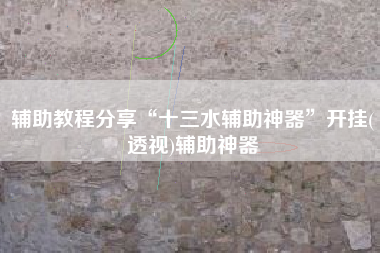 辅助教程分享“十三水辅助神器	”开挂(透视)辅助神器