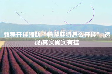教程开挂辅助“畅游麻将怎么开挂”(透视)其实确实有挂