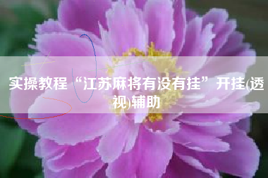 实操教程“江苏麻将有没有挂”开挂(透视)辅助