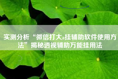实测分析“微信打大a挂辅助软件使用方法	”揭秘透视辅助万能挂用法