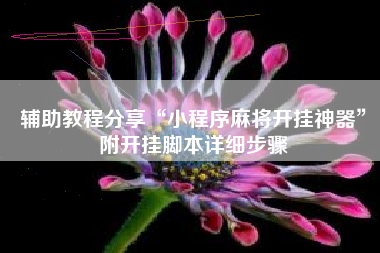 辅助教程分享“小程序麻将开挂神器”附开挂脚本详细步骤