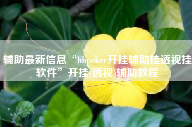辅助最新信息“hhpoker开挂辅助挂透视挂软件	”开挂(透视)辅助教程
