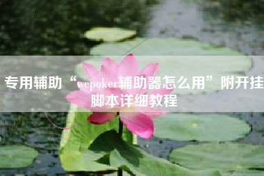 专用辅助“wepoker辅助器怎么用”附开挂脚本详细教程