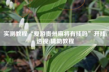 实测教程“爱游贵州麻将有挂吗”开挂(透视)辅助教程