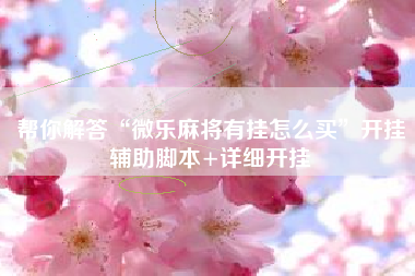 帮你解答“微乐麻将有挂怎么买”开挂辅助脚本+详细开挂