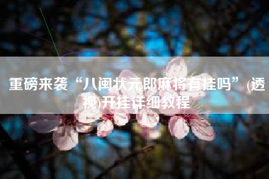 重磅来袭“八闽状元郎麻将有挂吗”(透视)开挂详细教程