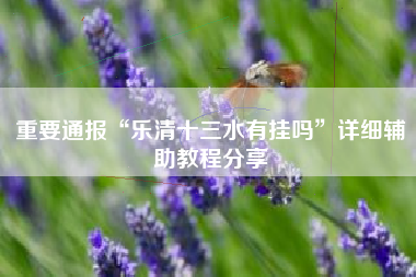 重要通报“乐清十三水有挂吗”详细辅助教程分享