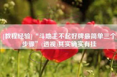 [教程经验]“斗地主不起好牌最简单三个步骤”(透视)其实确实有挂