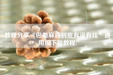 教程分享“巴蜀麻将到底有没有挂”通用版下载教程!