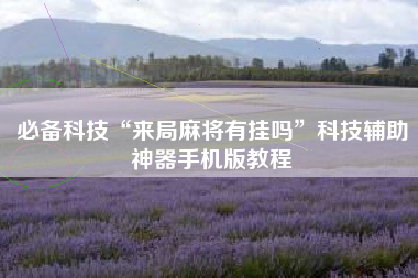 必备科技“来局麻将有挂吗”科技辅助神器手机版教程