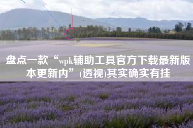 盘点一款“wpk辅助工具官方下载最新版本更新内”(透视)其实确实有挂 盘点一款“wpk辅助工具官方下载最新版本更新内”(透视)其实确实有挂