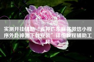 实测开挂辅助“雀神广东麻将微信小程序外卦神器下载安装”详细教程辅助工具