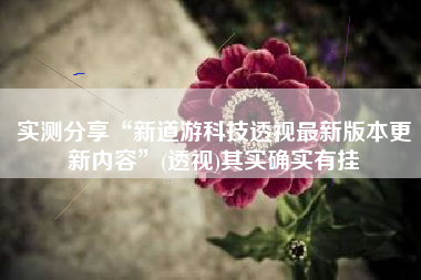 实测分享“新道游科技透视最新版本更新内容”(透视)其实确实有挂 实测分享“新道游科技透视最新版本更新内容”(透视)其实确实有挂