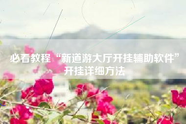 必看教程“新道游大厅开挂辅助软件”开挂详细方法