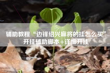 辅助教程“边锋绍兴麻将的挂怎么买”开挂辅助脚本+详细开挂